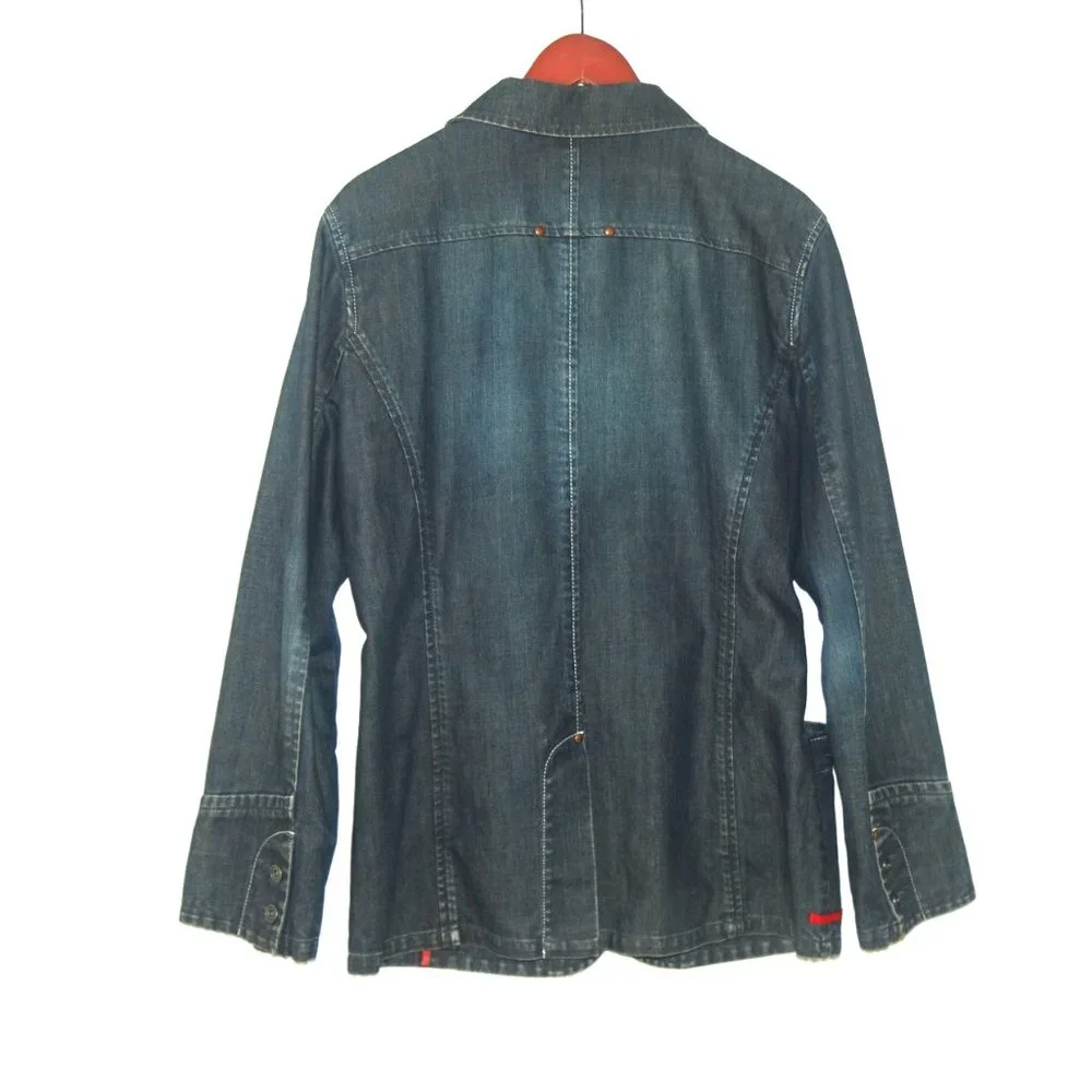 Indian Terrain 100% Cotton Vintage Jean Men's Jacket Coat Size Large - Picture 11 of 11
